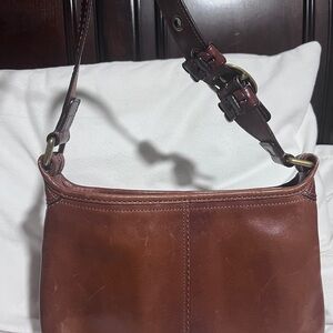 Coach Legacy/ Bleeker Rich Brown Leather Strap with Gold Buckle